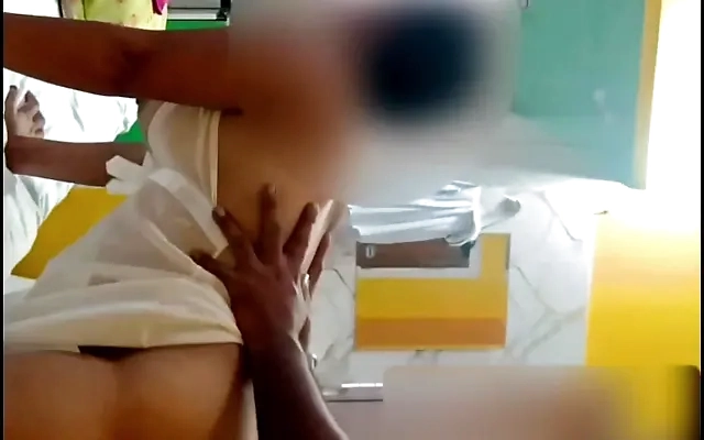 Pervert masseur can't stop touching her pussy!