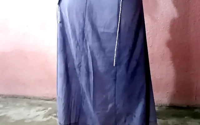 Hot young Indian step sister catching in bathroom while watching the porn video Clear Hindi audio
